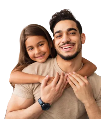 Happy family portrait representing family protection and insurance coverage